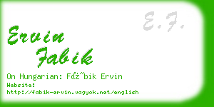 ervin fabik business card